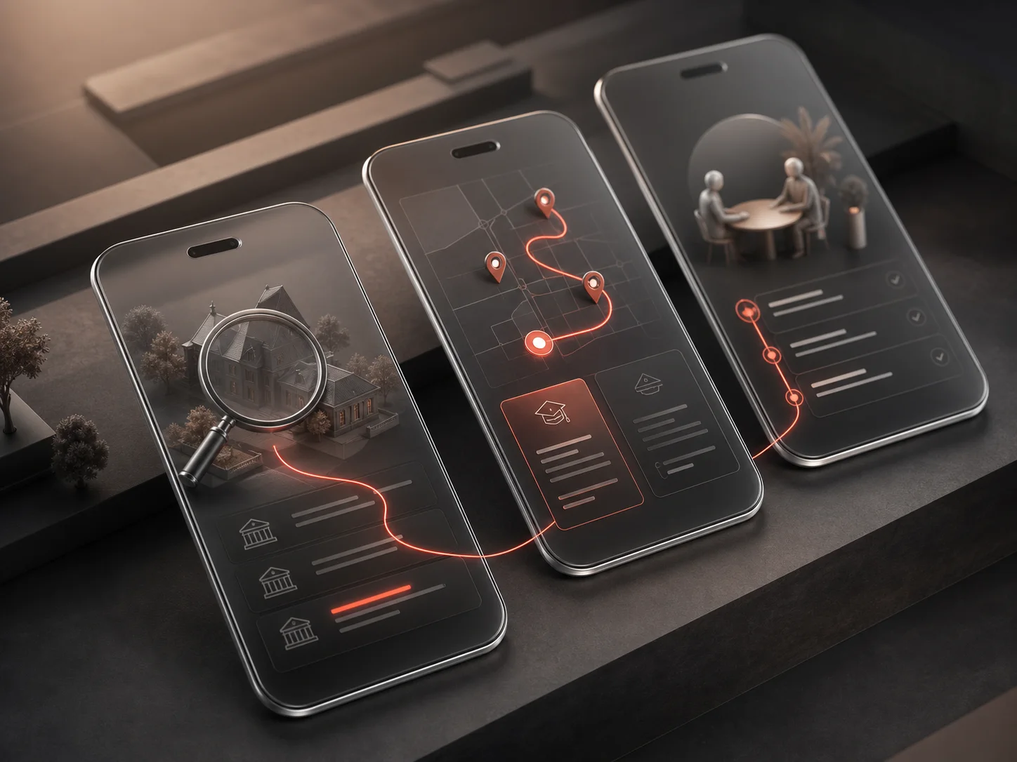 Abstract system visual for Pathcan Mobile App