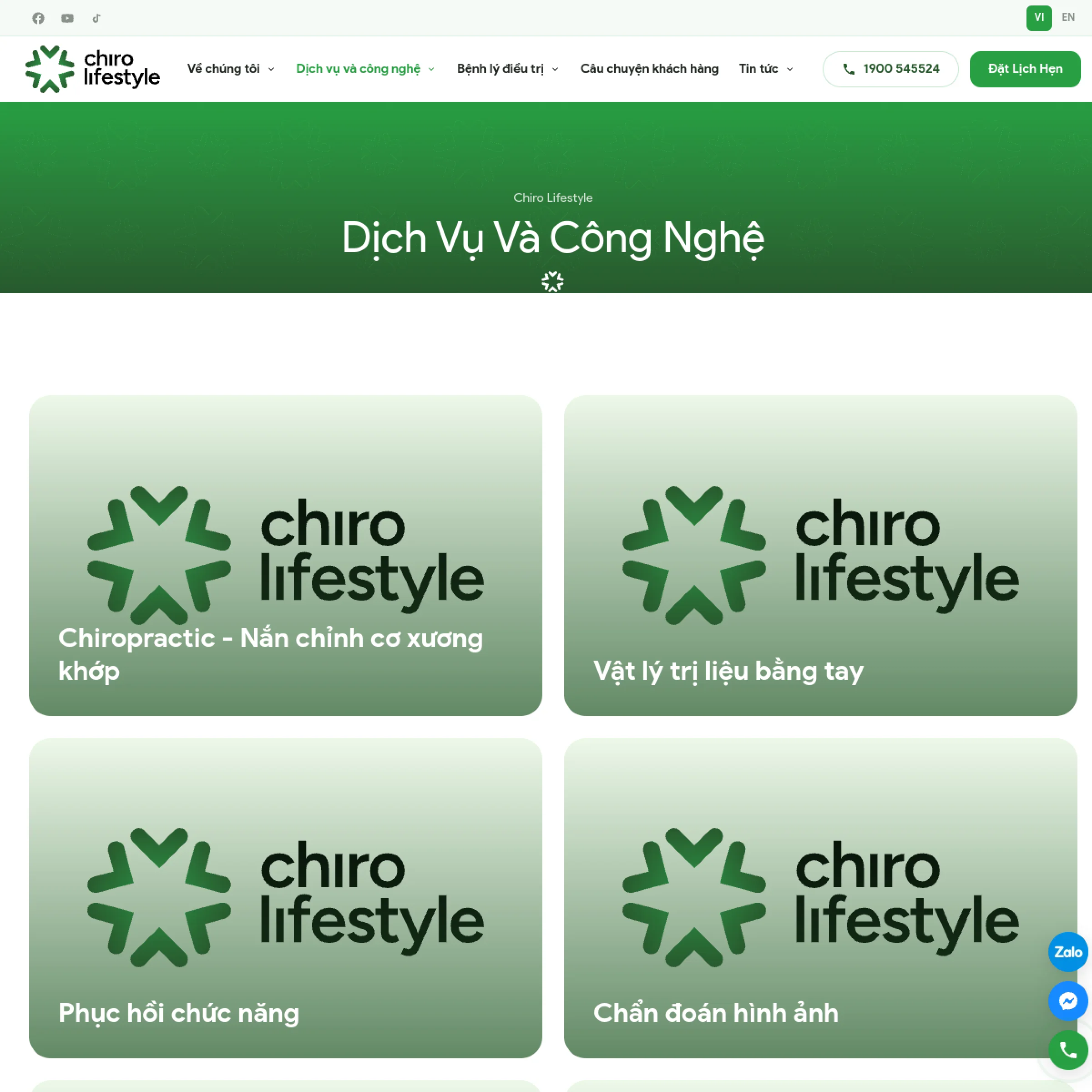 Chiro Lifestyle service and treatment navigation